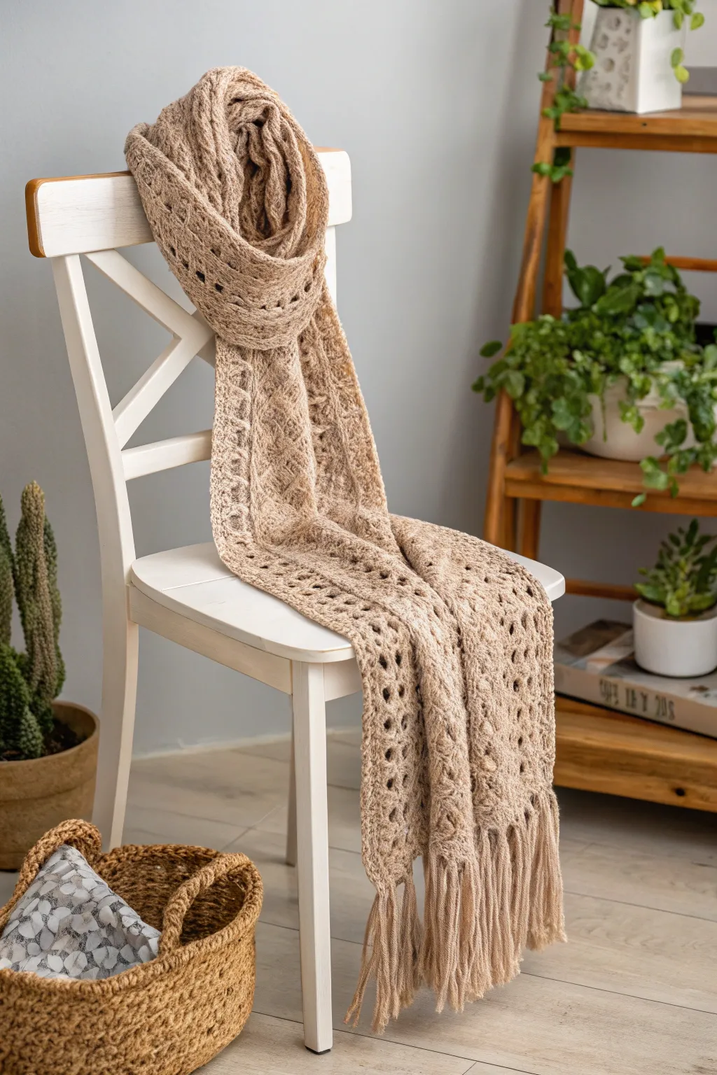Wrap yourself in versatility with this chic crochet convertible scarf, where style meets cozy comfort.