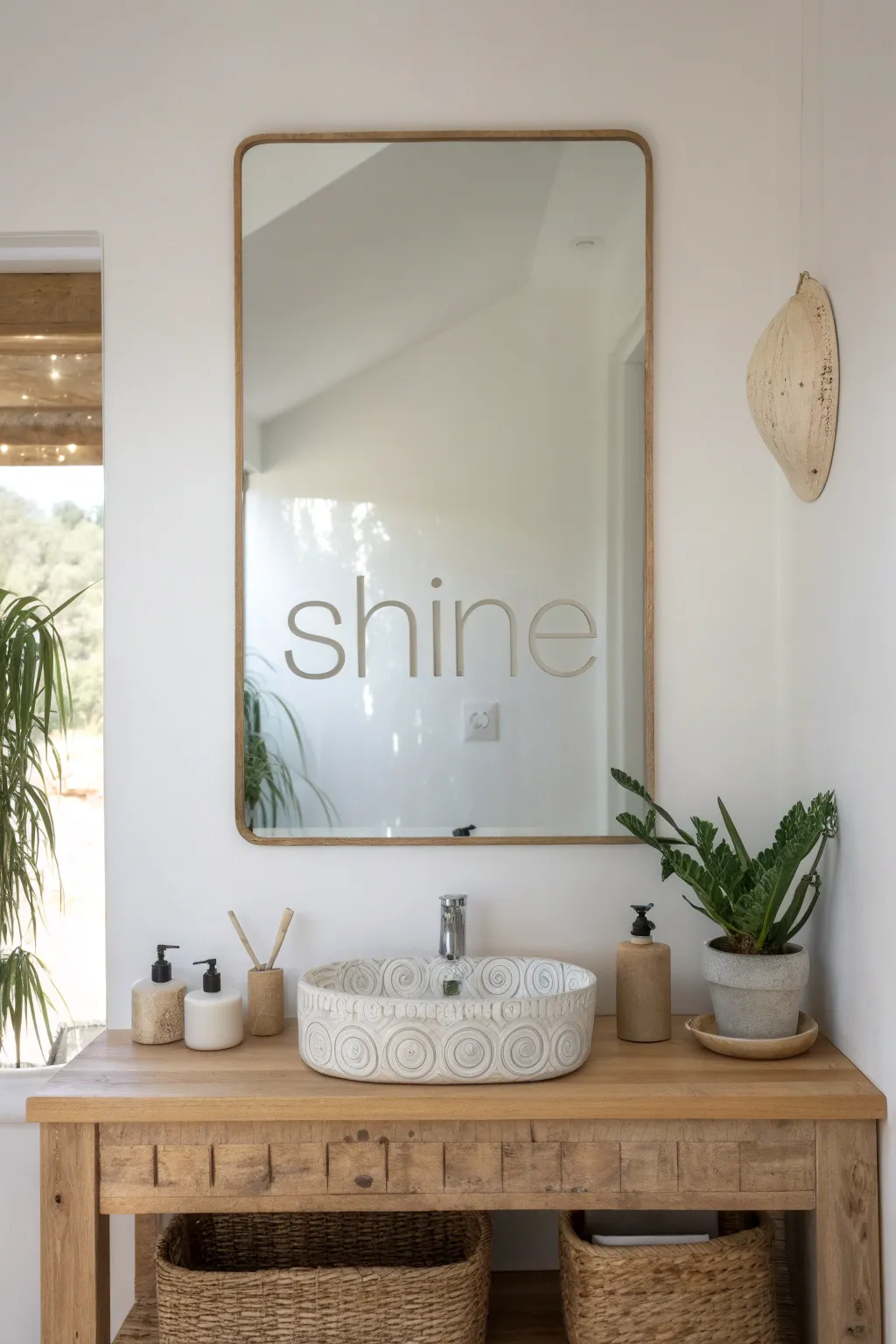 Start your day with a touch of inspiration — let your reflection 'Shine' through minimalistic elegance.