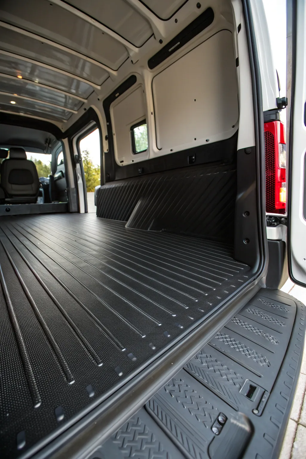Elevate your van's interior with durable and stylish rubber flooring, perfect for every adventure.
