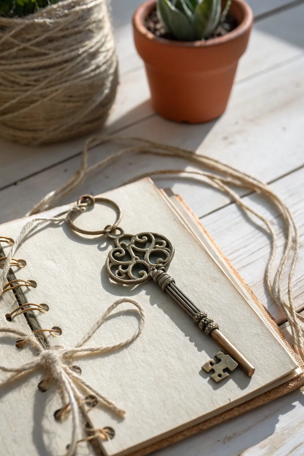 Unlock your creativity with vintage metal charms. ✨🔑 #ScrapbookMagic #MinimalistBoho