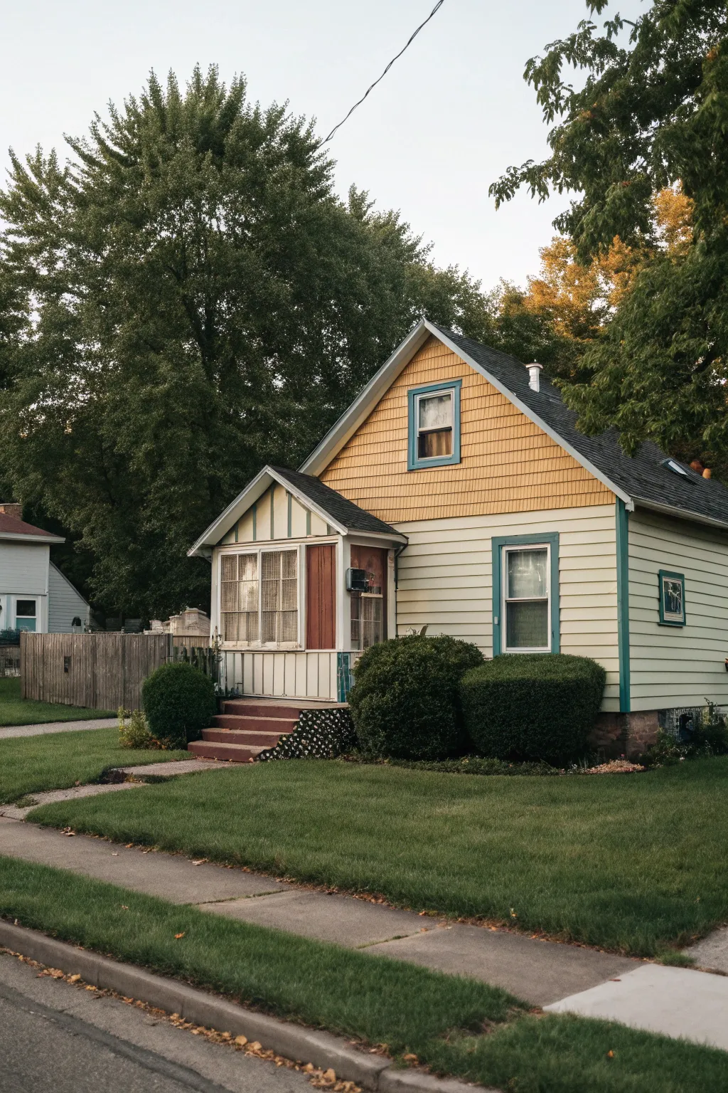 Two-tone siding adds depth and interest.
