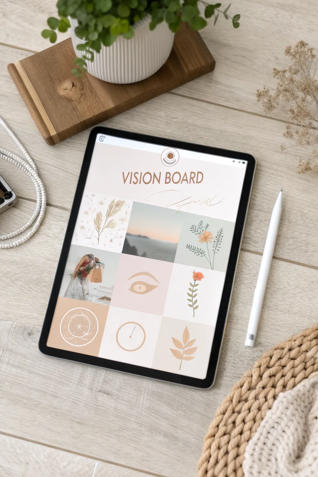 Elevate your goals with a personalized digital vision board that inspires every time you unlock your device.