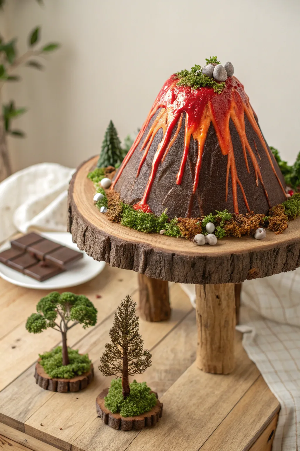 Indulge in the artistry of an edible volcano—where taste meets craftsmanship in a minimalist masterpiece.