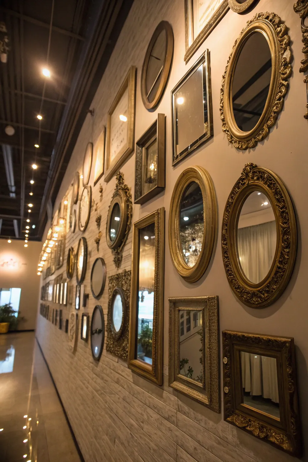 Mirrors enhancing light and space in the room.