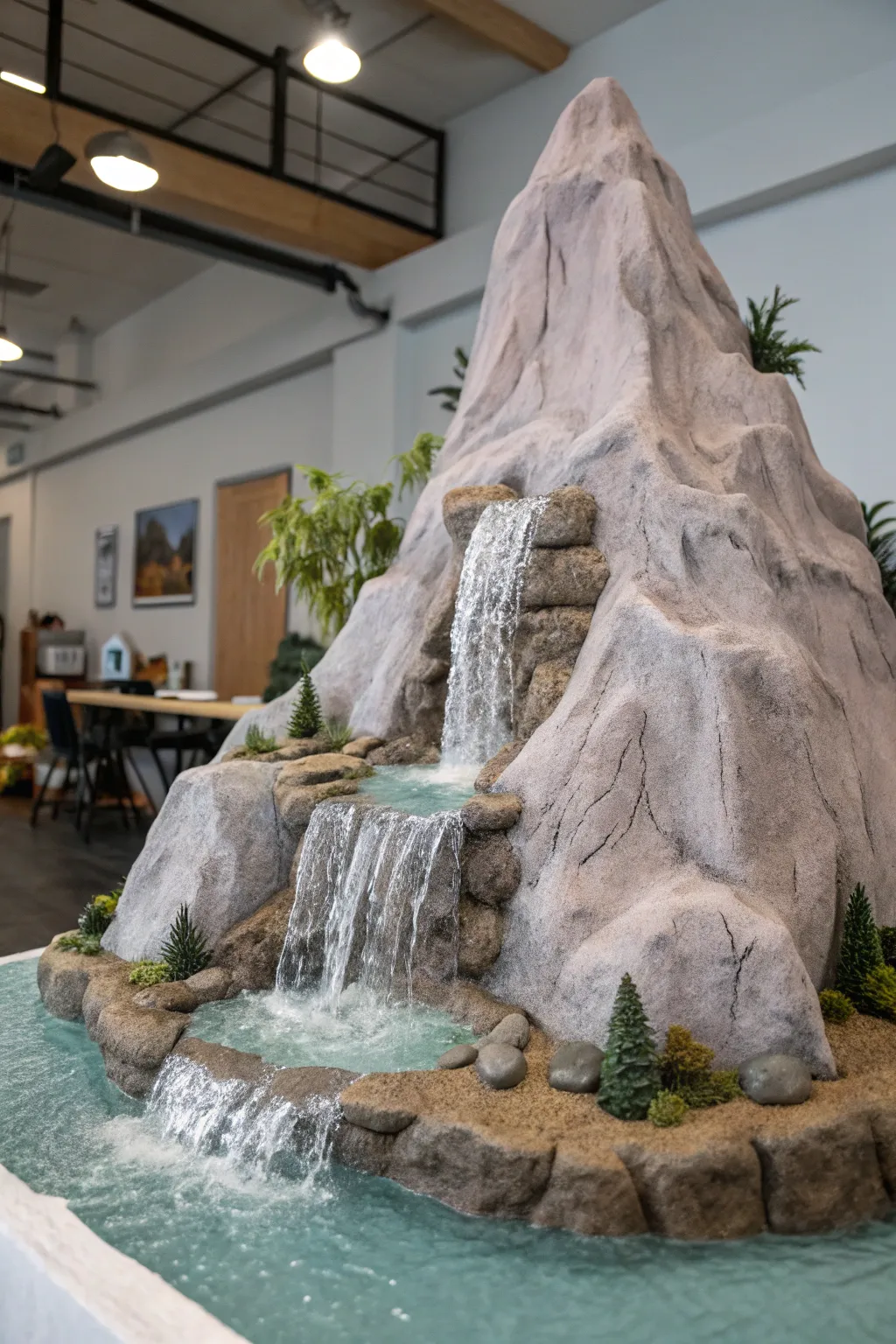 Crafting Tranquility: A Stunning Foam Mountain Waterfall Diorama