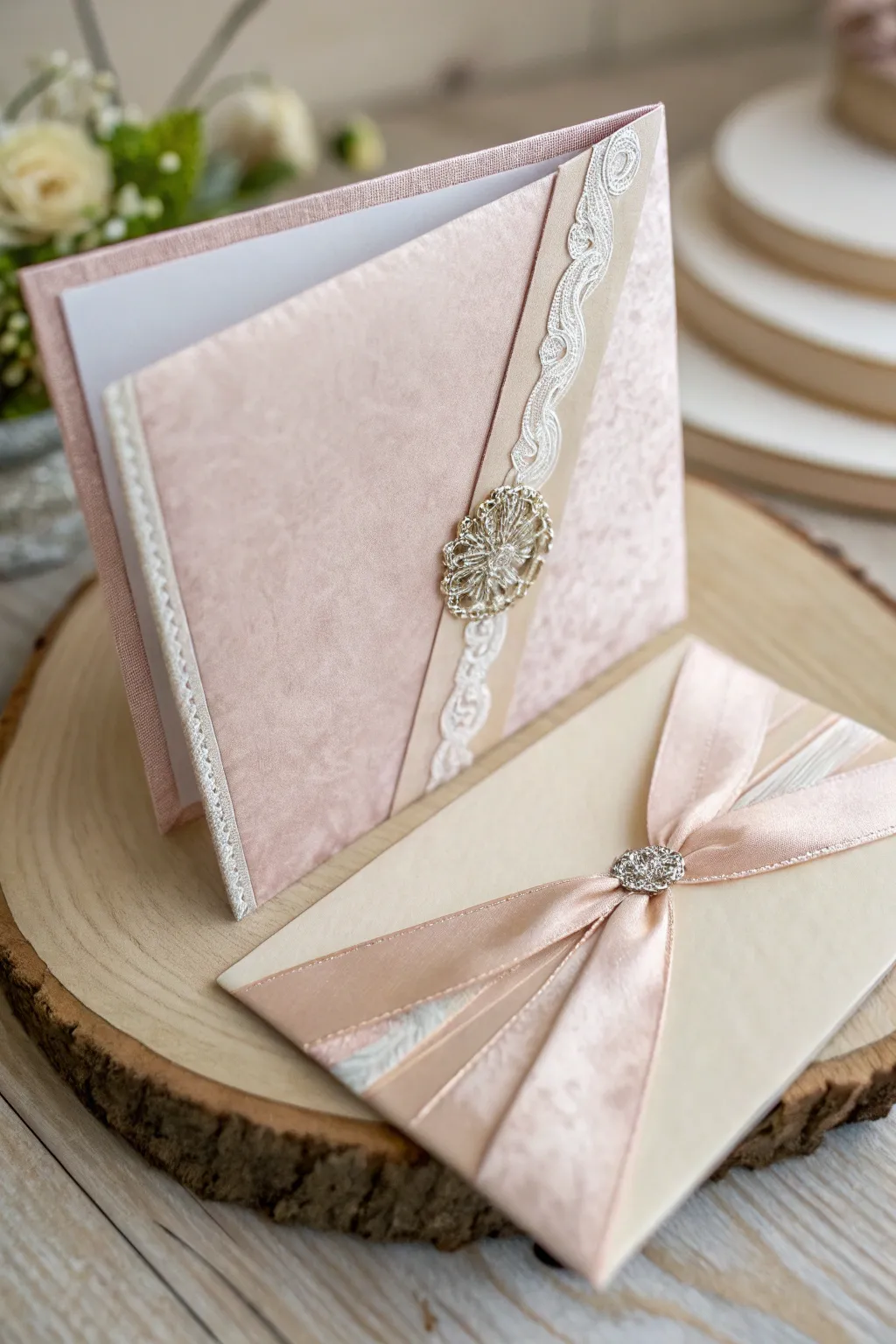 Embrace the elegance of luxe textures for your wedding invitations.