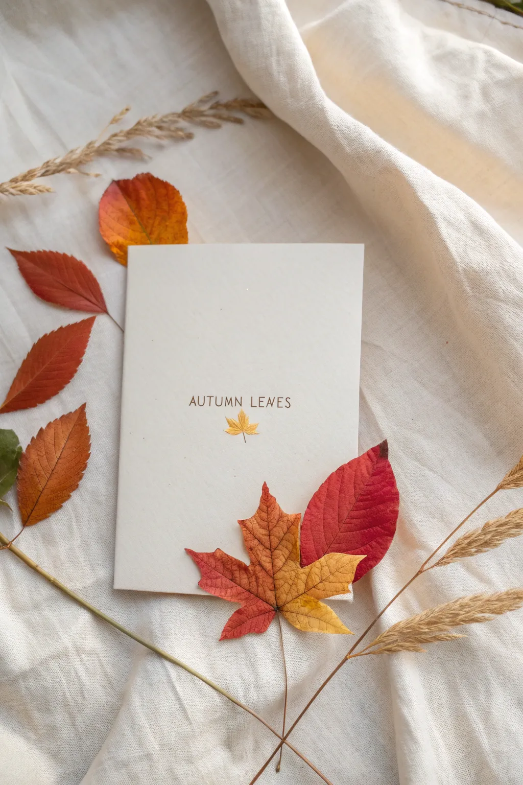 Capture the essence of autumn with a wedding card that celebrates the beauty of the season.