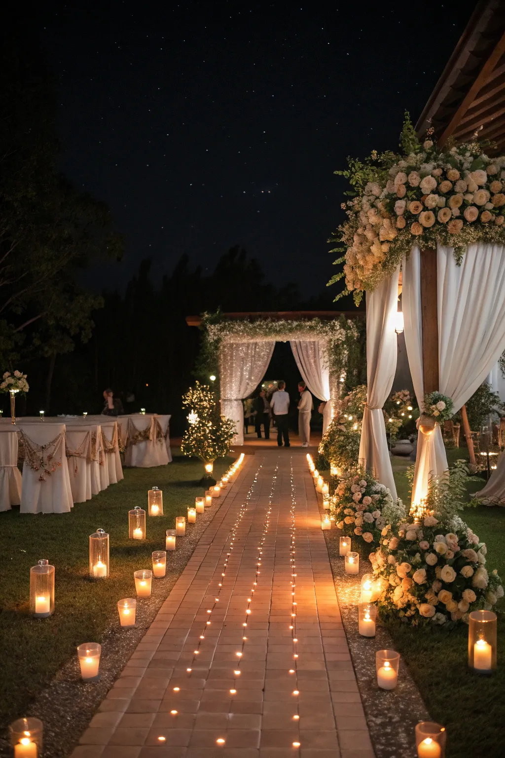 Pathway lights guide guests and add to the magical ambiance.