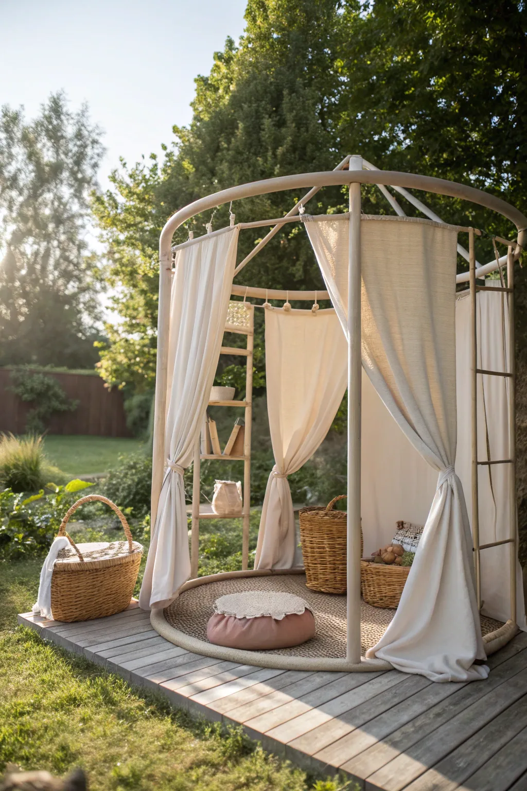 Transform playtime with this dreamy trampoline fort, where imagination takes flight amidst minimalist elegance.