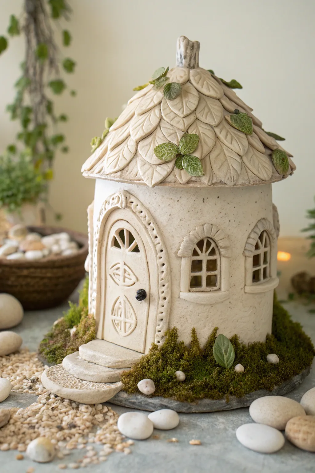 Embrace the magic of simplicity with this DIY clay fairy house, where natural beauty meets whimsical charm.