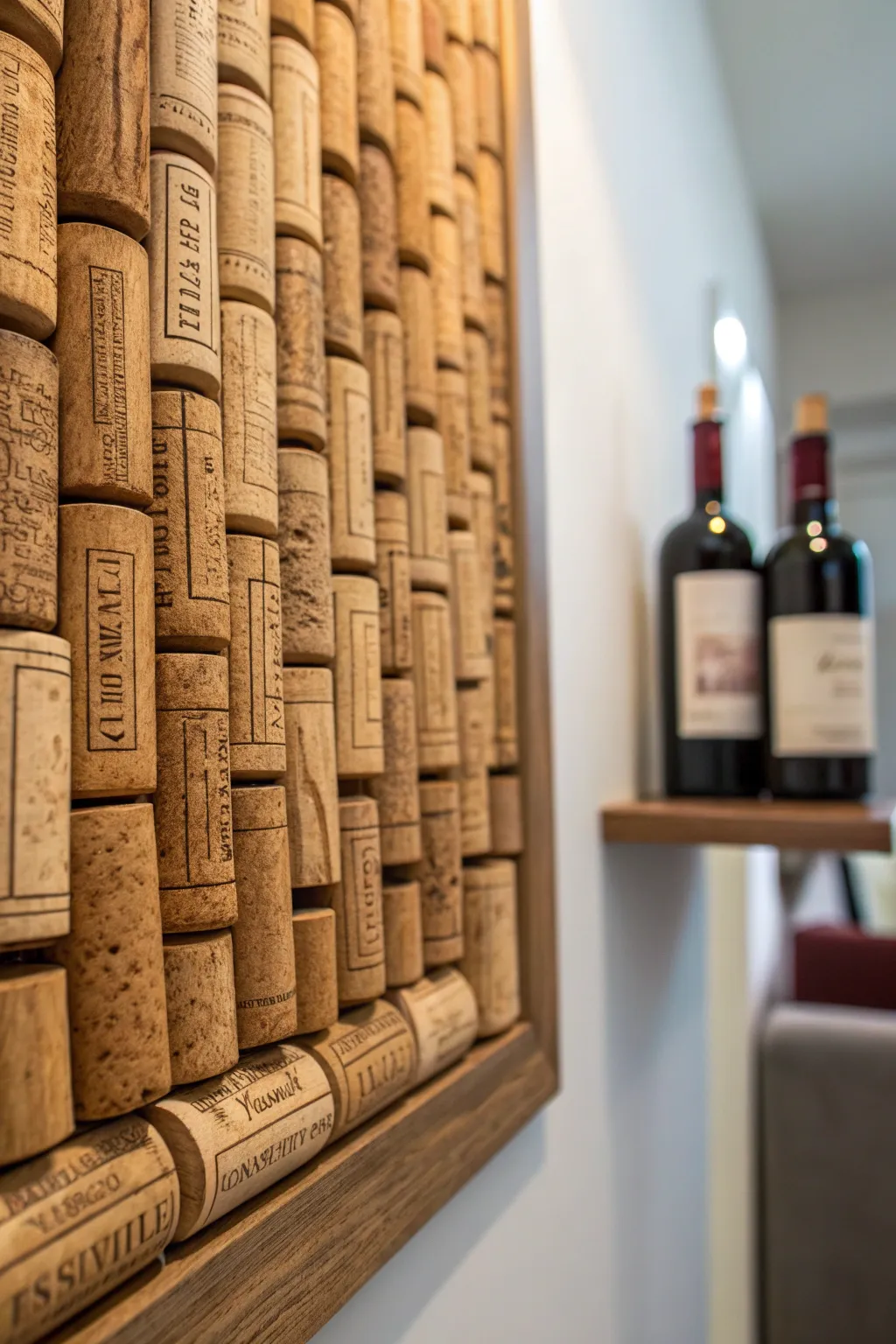 Elevate your space with this bespoke whiskey cork wall art, where craftsmanship meets style.