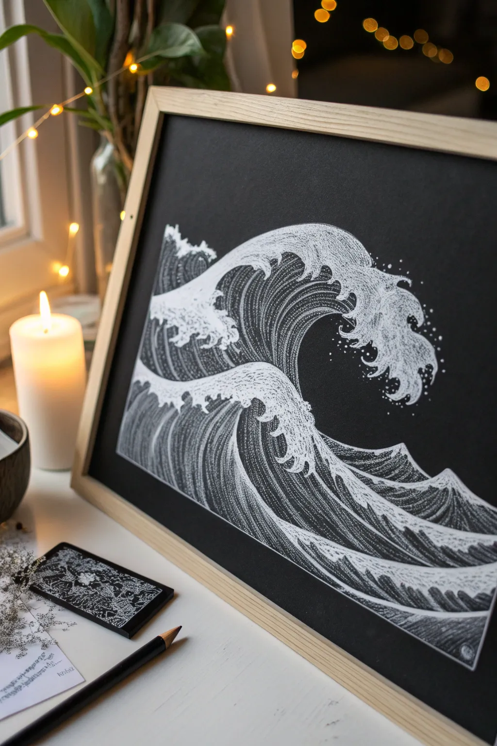 Capture the serene elegance of ocean waves, where simplicity meets the beauty of nature.