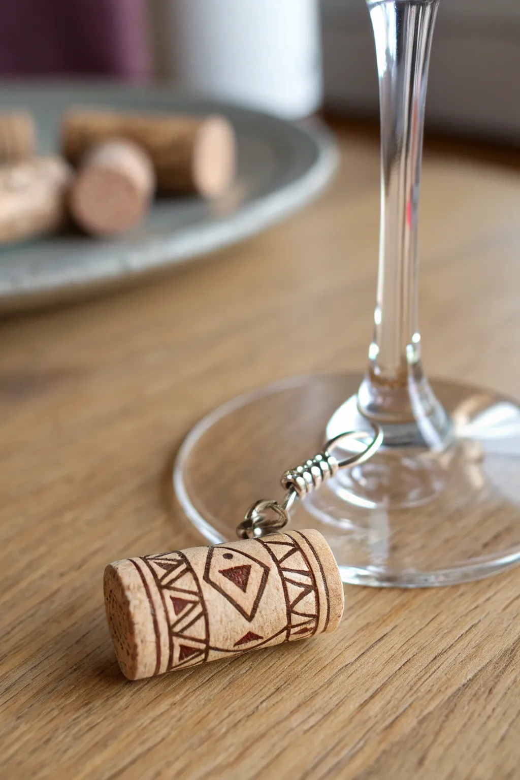 Elevate your gatherings with the simple elegance of handcrafted wine cork charms.