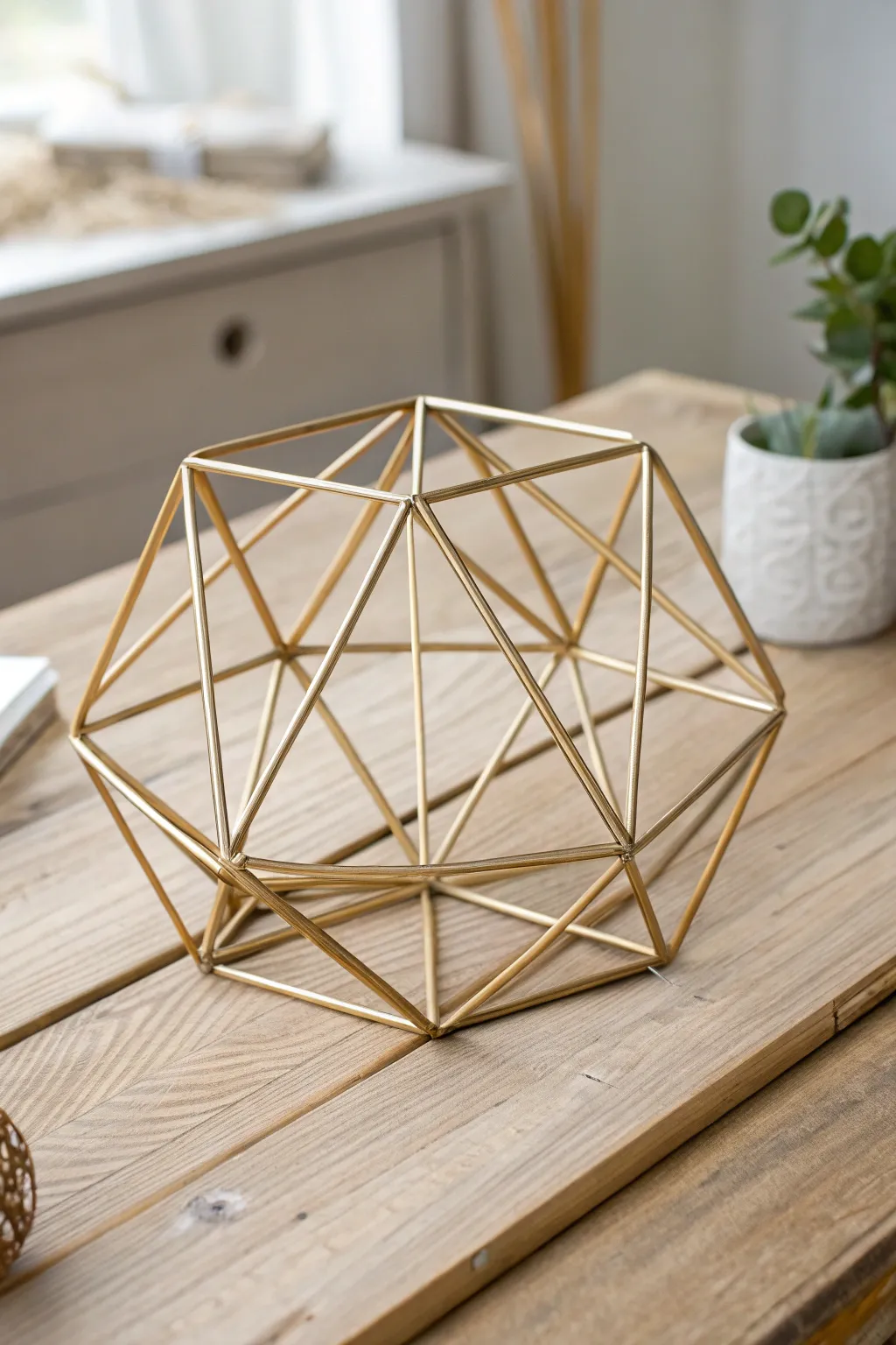Elevate your space with the timeless elegance of geometric wire art.