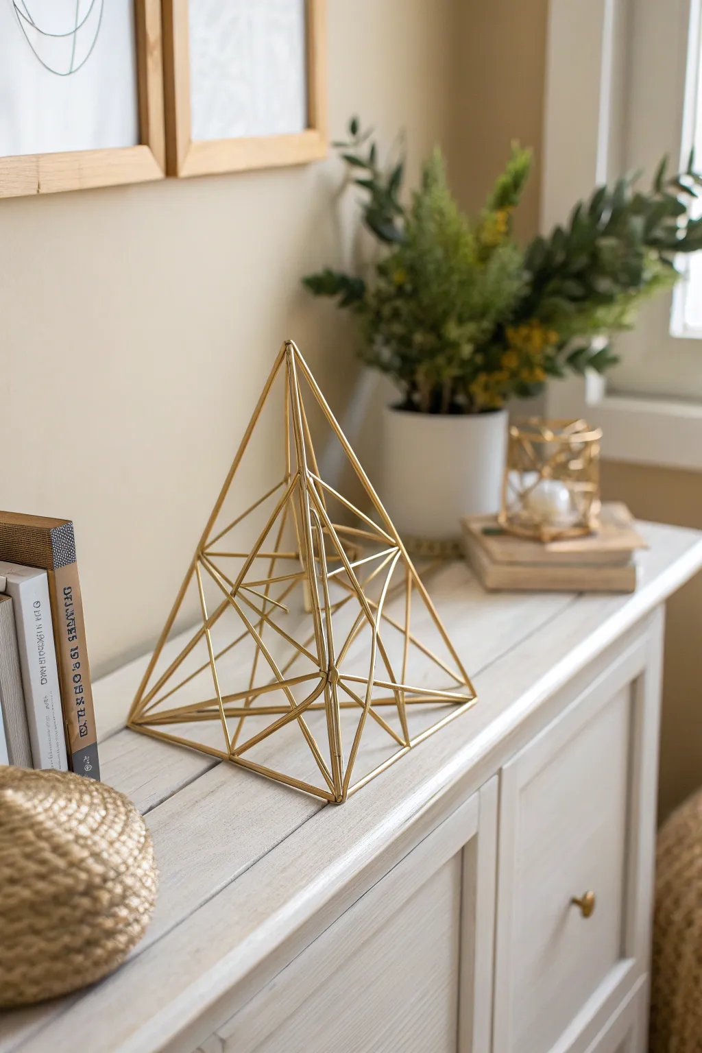 Elevate your space with the elegance of geometric wire art.
