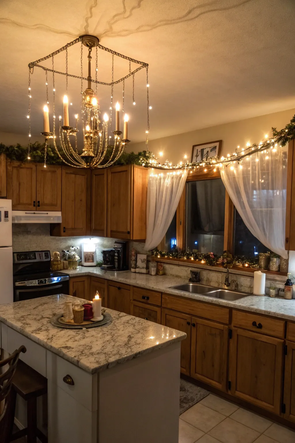 Enchanted lighting casts a warm, magical glow.