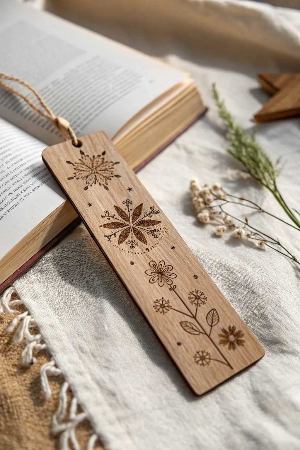 Embrace the seasons with handcrafted beauty – a wooden bookmark that transforms with nature's rhythm.