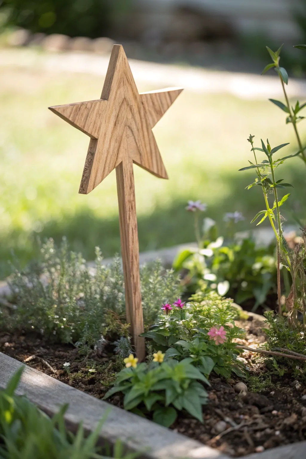 Add a touch of magic to your garden with charming wooden star stakes.