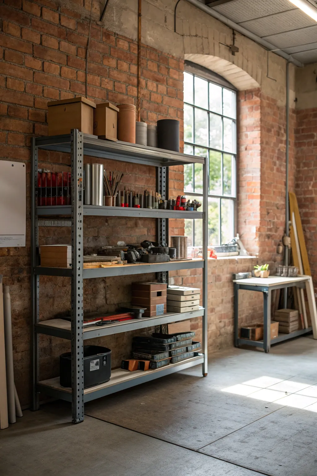 Embrace creativity with spacious and organized workshop shelving.