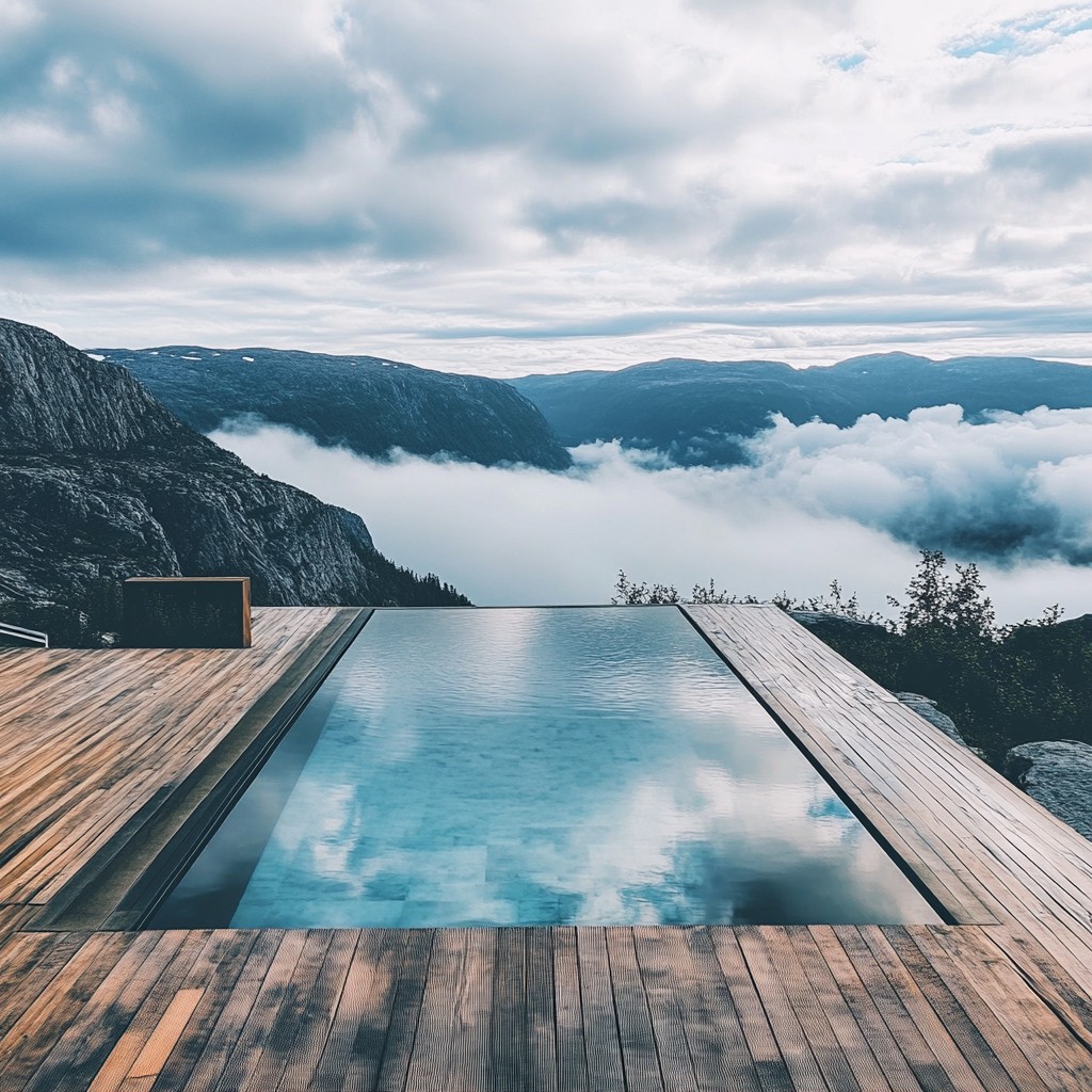 Infinity pool above the clouds