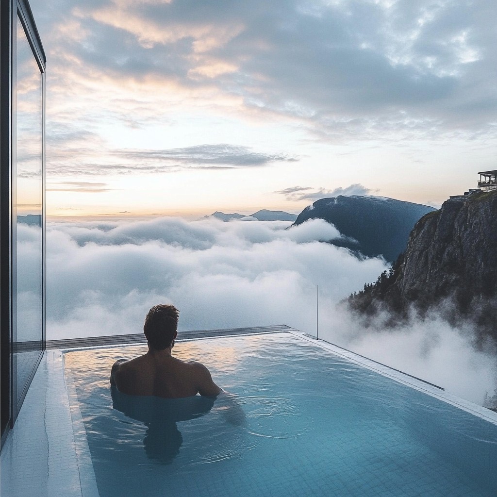 Infinity pool above the clouds