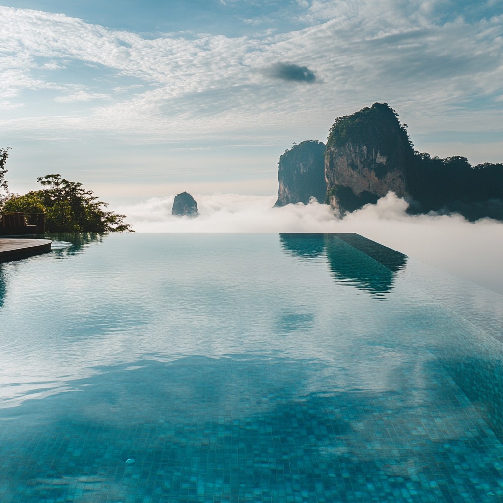 Infinity pool above the clouds