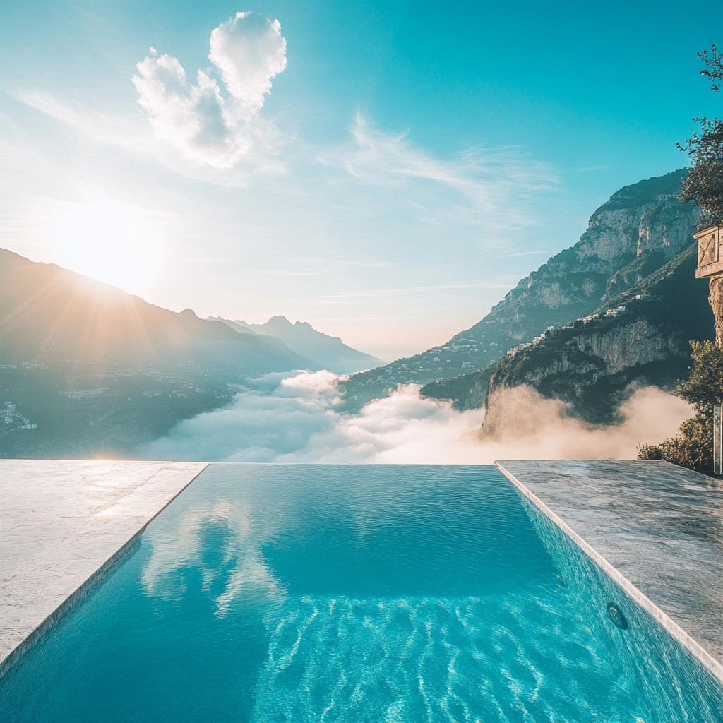 Infinity pool above the clouds