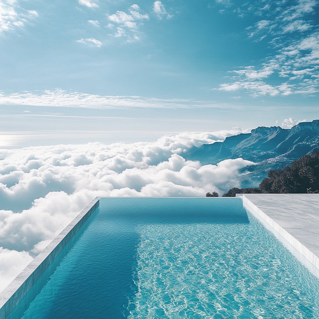 Infinity pool above the clouds