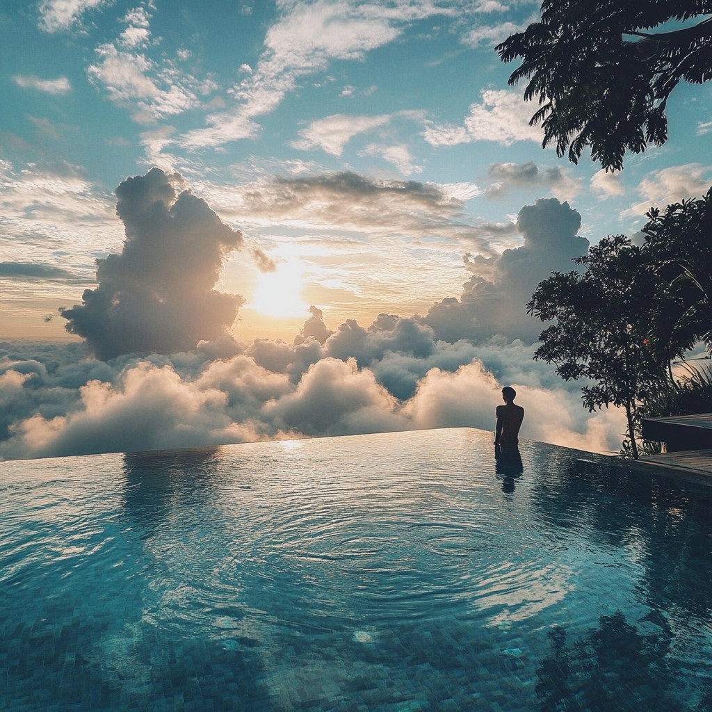 Infinity pool above the clouds