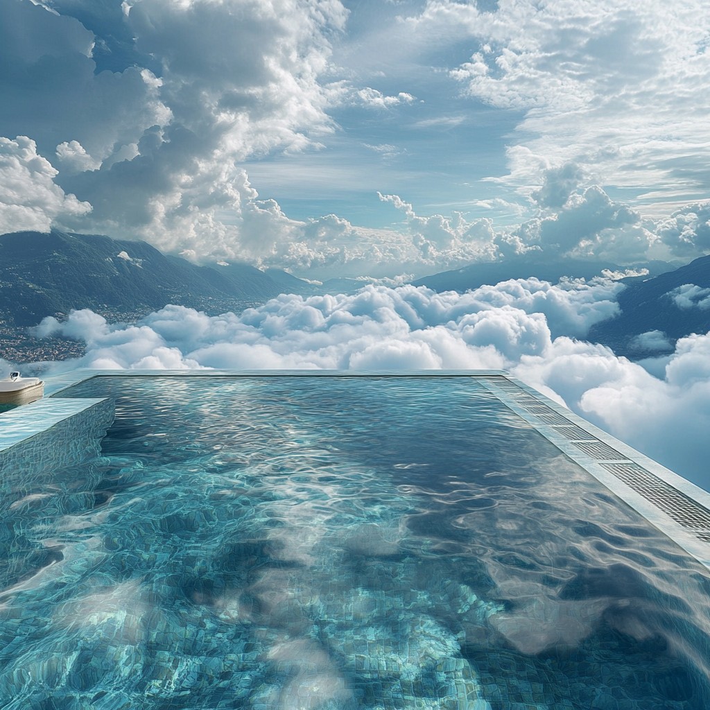 Infinity pool above the clouds