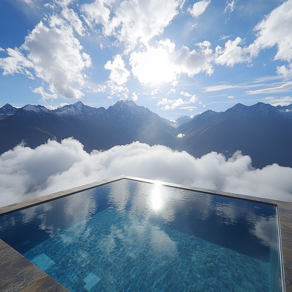 Infinity pool above the clouds