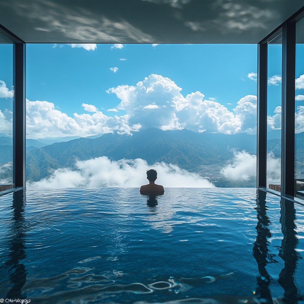 Infinity pool above the clouds